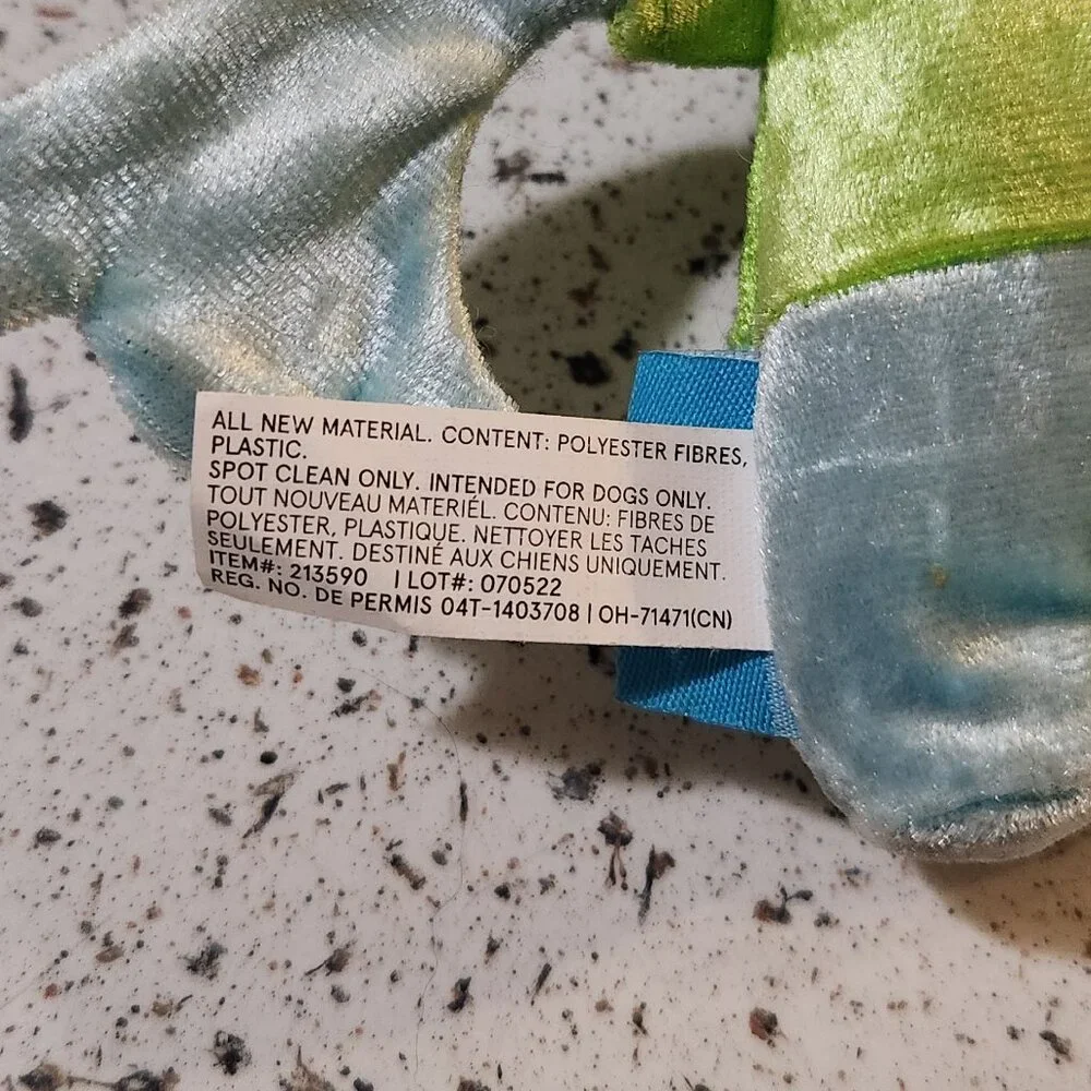 Bark A.R.F (Alien Retriever Friend) Squeaky Crinkle Plush Dog Toy sz S/M
